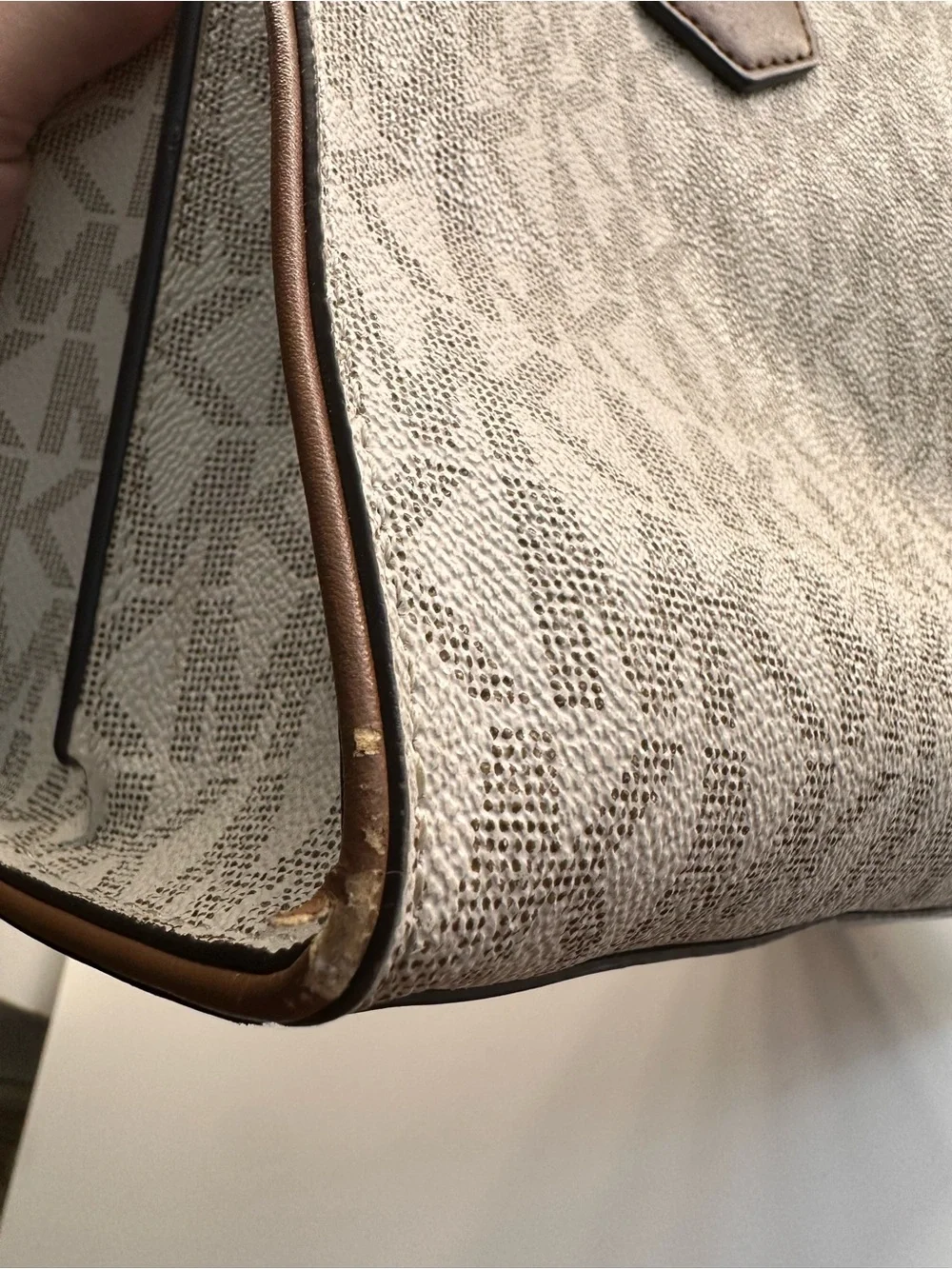 Michael Kors Cream & Brown MK Signature Tote